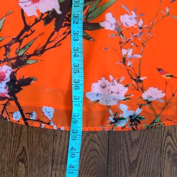 2/$30 Orange floral print dress - Picture 5 of 7